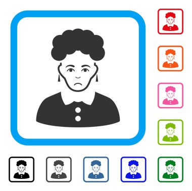 Esmer kadın, ne yazık ki simge çerçeveli