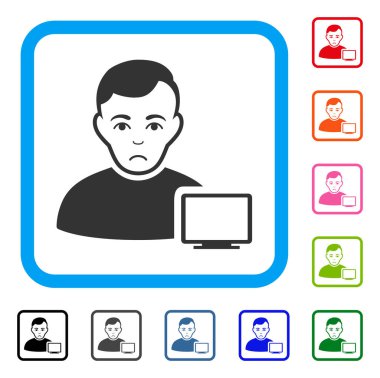 Bilgisayar yöneticisi üzgün simgesi çerçeveli