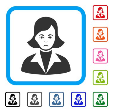 Bayan mutsuz simgesi çerçeveli