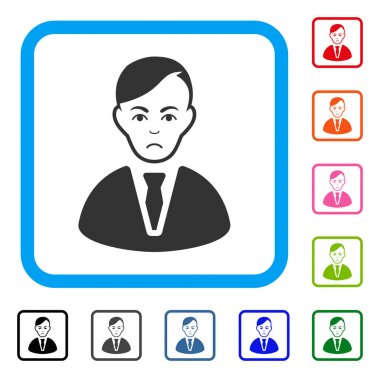 Zavallı simgesi işadamı çerçeveli