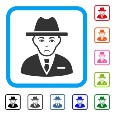 Ajan üzgün simgesi çerçeveli