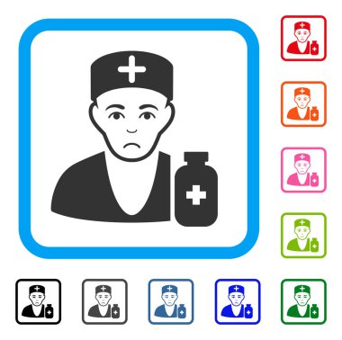 Eczacı doktor zavallı simgesi çerçeveli