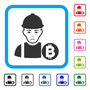 Bitcoin madenci çerçeveli Dolor simgesi