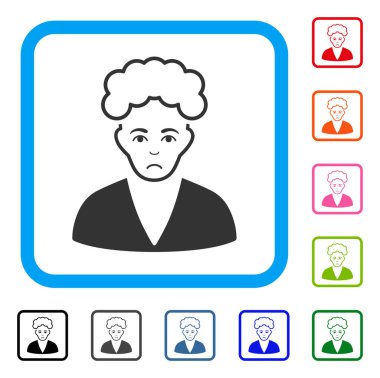 Sarışın çocuk üzücü simgesi çerçeveli