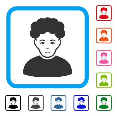 Brunet adam çerçeveli Dolor simgesi