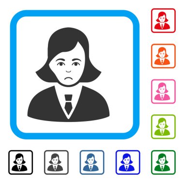 İş kadını Dolor simgesi çerçeveli