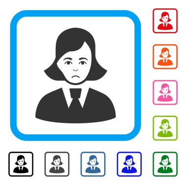 Tezgahtar Bayan zavallı simgesi çerçeveli