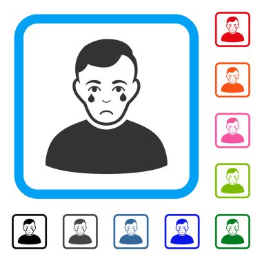 Çocuk ağlıyor üzgün simgesi çerçeveli