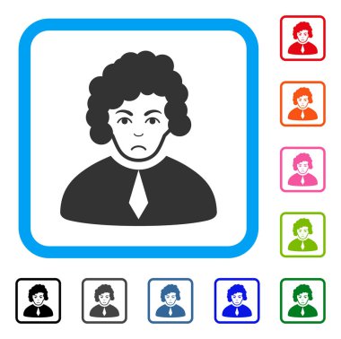 Yargıç üzgün simgesi çerçeveli