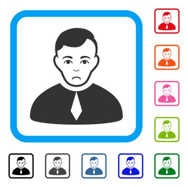 Avukat üzgün simgesi çerçeveli