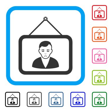 Adam portre zavallı simgesi çerçeveli