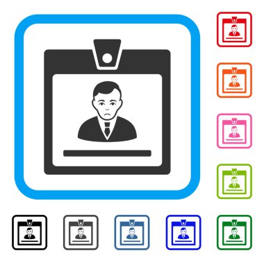 Müdür rozeti mutsuz simgesi çerçeveli