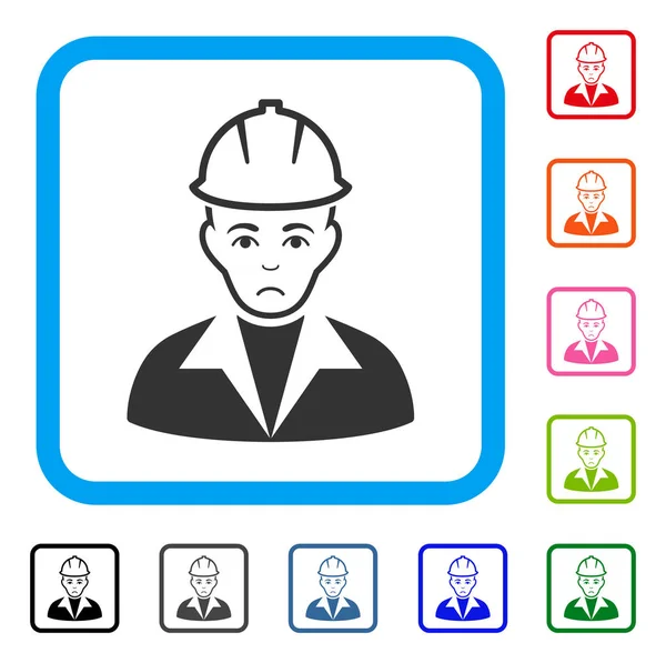 Engineer Framed Sadly Icon — Stock Vector