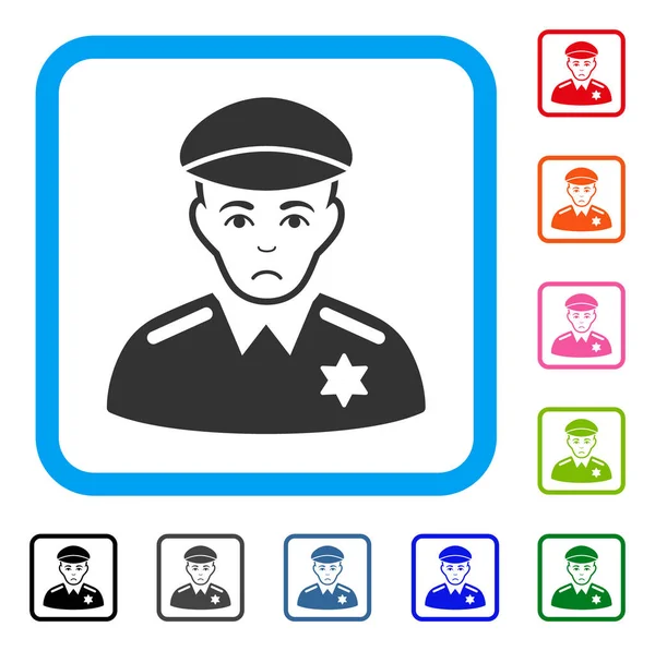 Sheriff Framed Sadly Icon — Stock Vector