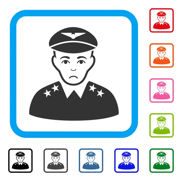 Oficer Pilot oprawione Dolor ikona — Wektor stockowy