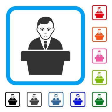 Politikacı çerçeveli Dolor simgesi