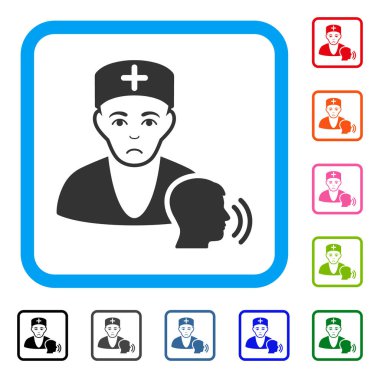 Psikoterapist doktor ziyaret zavallı simgesi çerçeveli