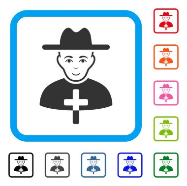 Katolik rahip memnun simgesi çerçeveli