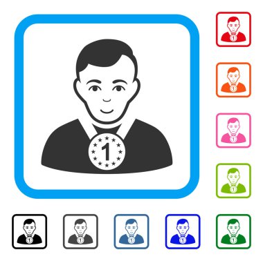 Şampiyon mutluluk simgesi çerçeveli