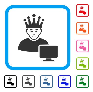 Bilgisayar moderatör çerçeveli zevk simgesi