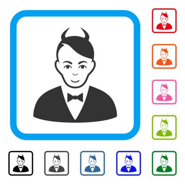 Şeytan neşeli simgesi çerçeveli