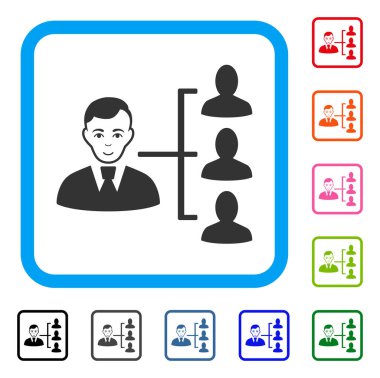 Dağıtım yöneticisini çerçeveli zevk simgesi