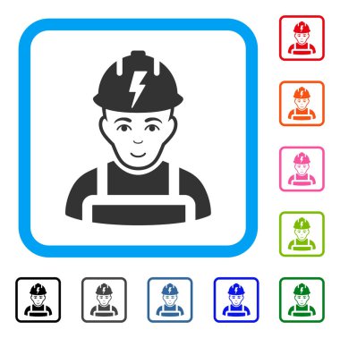 Elektrikçi olumlu simgesi çerçeveli