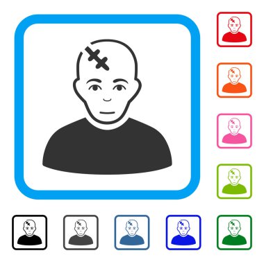 Çerçeveli baş zarar zevk simgesi