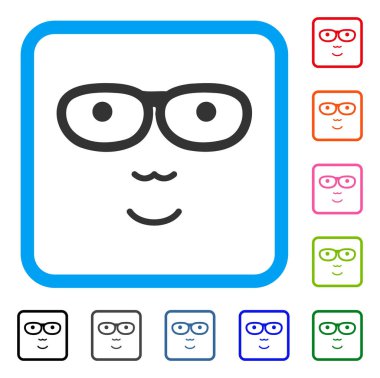 Çerçeveli inek yüz zevk simgesi