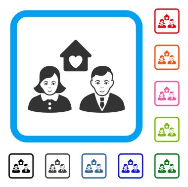 İnsanlar çerçeveli evlilik memnun simgesi