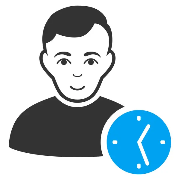 Icono del reloj de usuario — Vector de stock