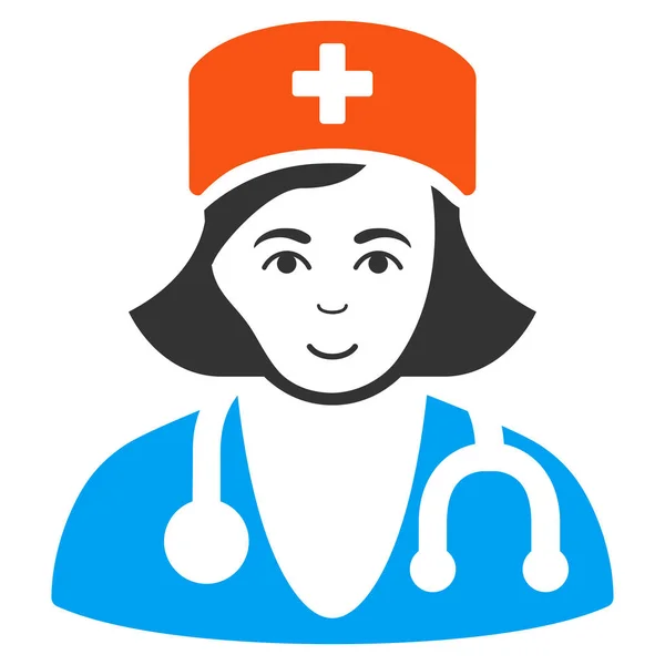 Icono de la dama médica — Vector de stock