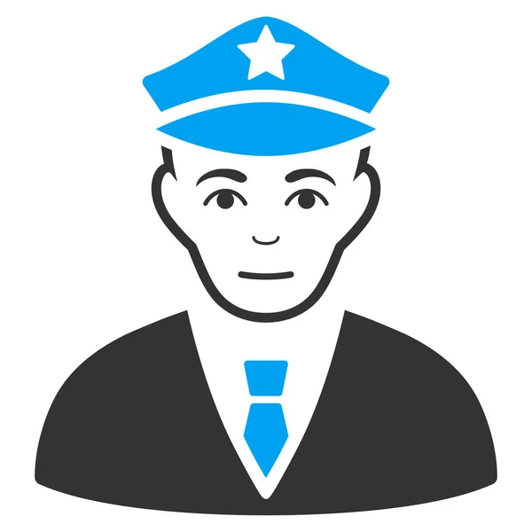 Policjant płaski ikona — Wektor stockowy