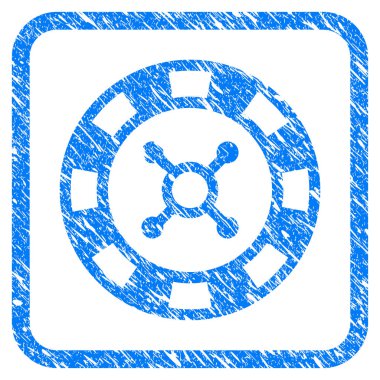 Casino çip Grunge simgesi çerçeveli