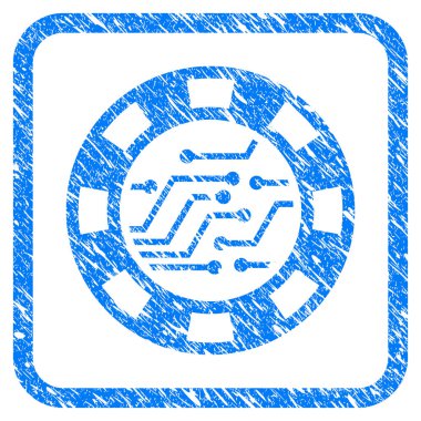 Grunge simgesi devre Casino çip çerçeveli