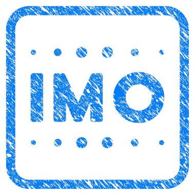 IMO resim yazısı çerçeveli Grunge simgesi