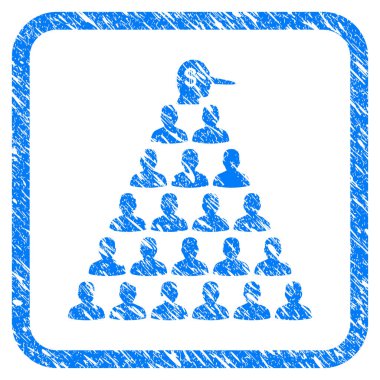 Ponzi piramit Yöneticisi Grunge simgesi çerçeveli