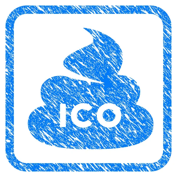 Ico Shit Framed Grunge Icon — Stock Vector