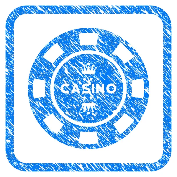 Royal Casino Chip enmarcado Grunge icono — Vector de stock