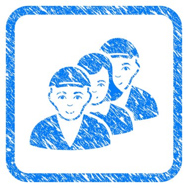 İnsanlar sıra damga çerçeveli