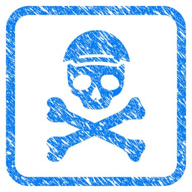 Ölümlü kafatası damga çerçeveli