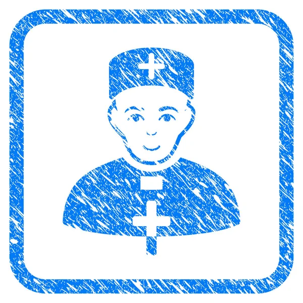 Monastique Docteur encadré Timbre — Image vectorielle