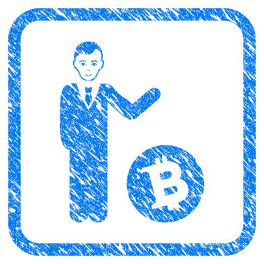 Bitcoin işadamı damga çerçeveli