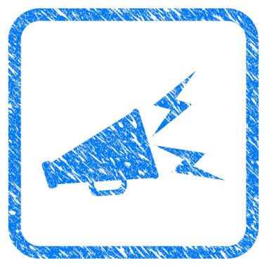 Uyarı megafon damga çerçeveli