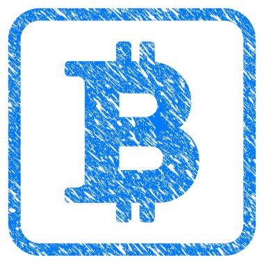 Damga Bitcoin sembolü çerçeveli
