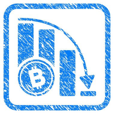 Bitcoin düşen ivme grafik damga çerçeveli