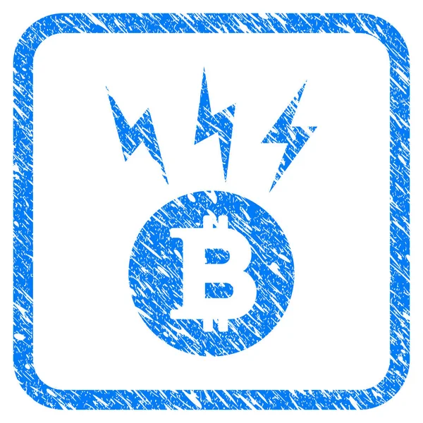 Bitcoin Lightnings Framed Stamp — Stock Vector