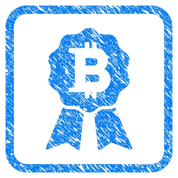 Umrahmte Stempel für Bitcoin-Zertifikate — Stockvektor