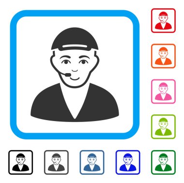 Çağrı Merkezi operatörü memnun simgesi çerçeveli