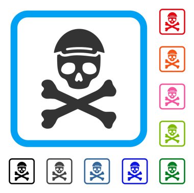 Ölümlü kafatası çerçeveli zevk simgesi